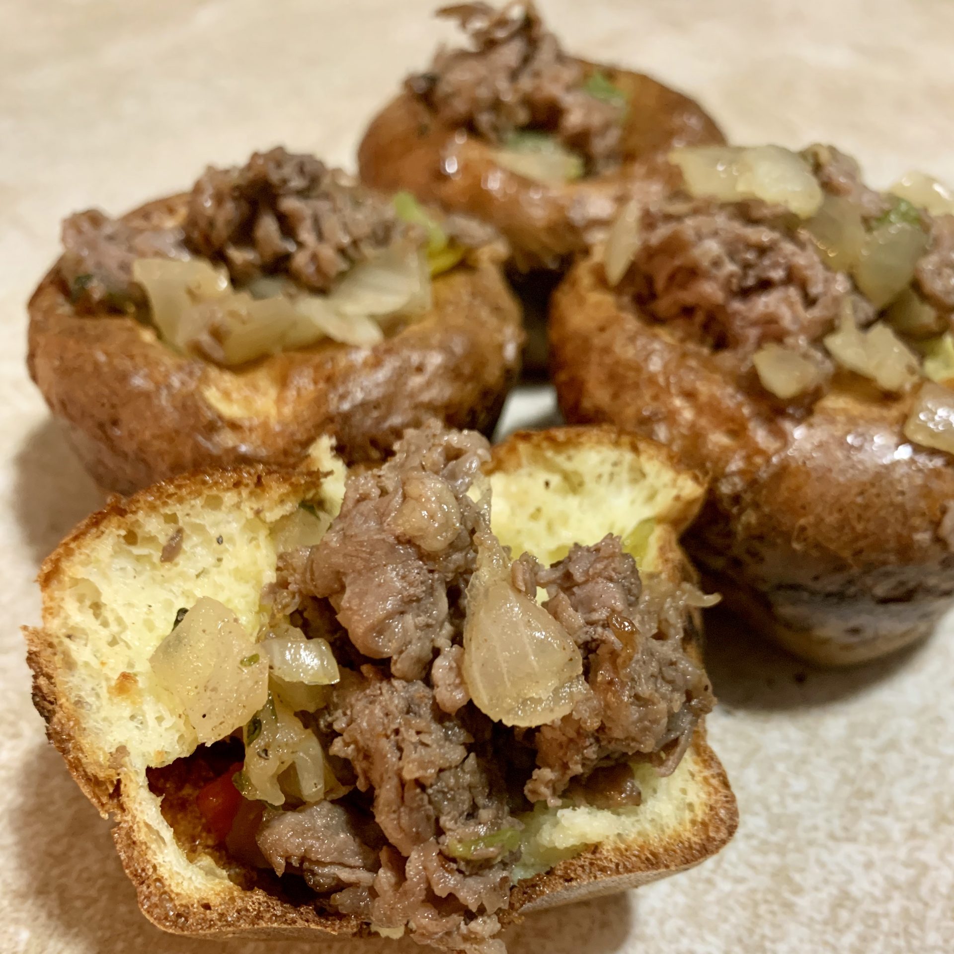 Mini Steak Stuffed Yorkshire Puddings One More Bite Catering And Events